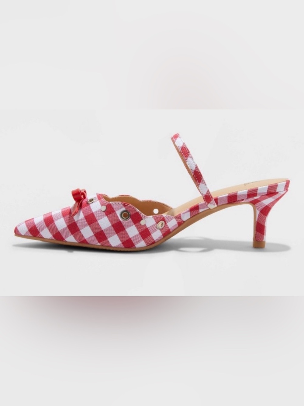 wild fable Red & White Gingham Bow Slingback Flats - Picture 5 of 9